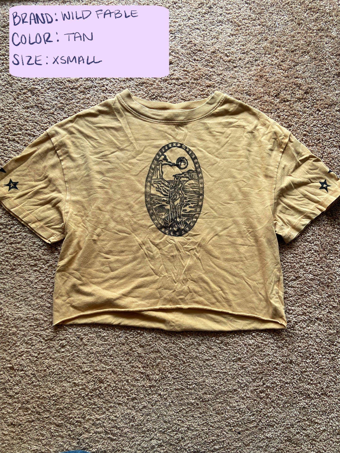 Cowboy Lino Block Design on Thrifted Clothing