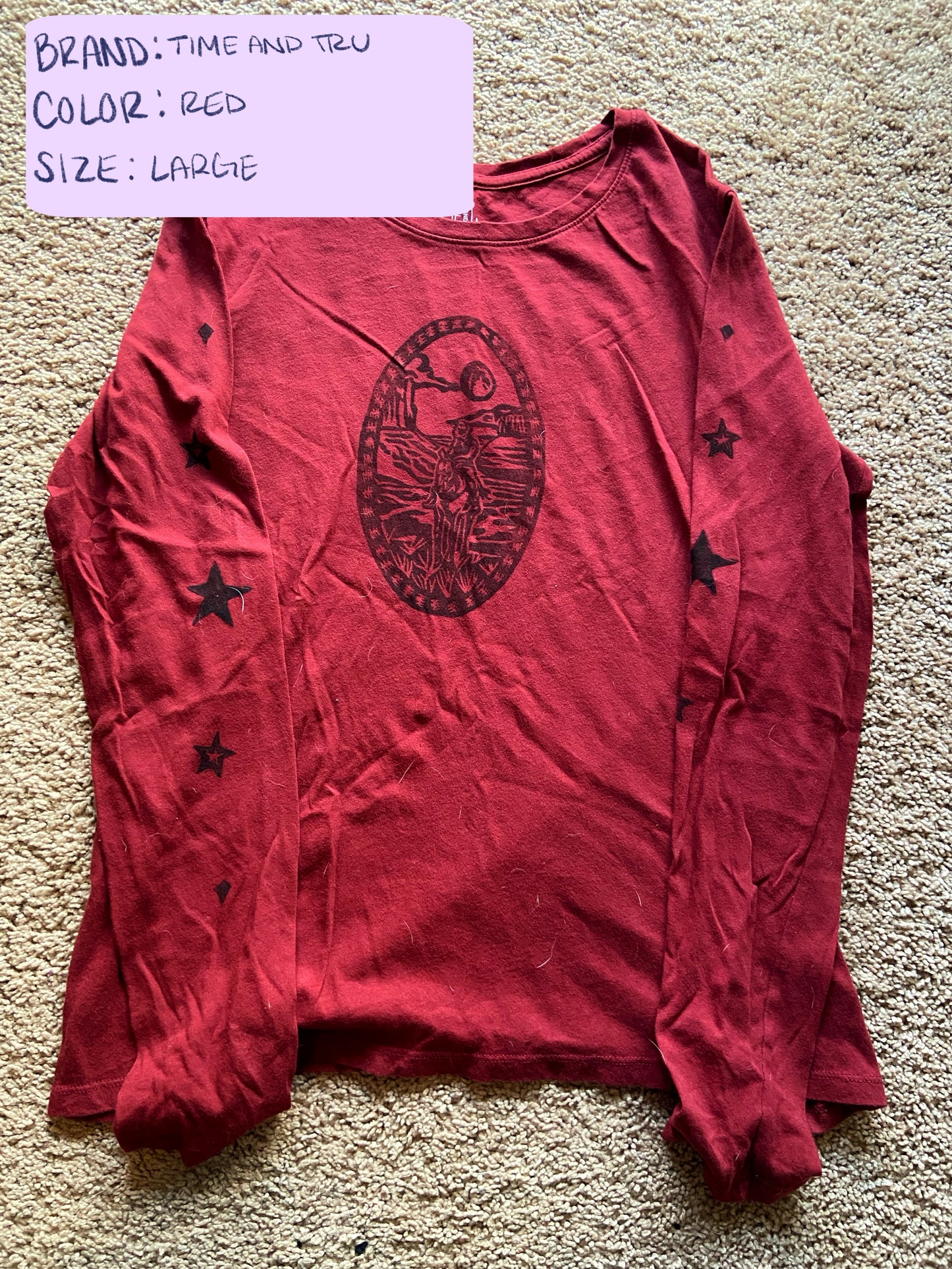 Cowboy Lino Block Design on Thrifted Clothing