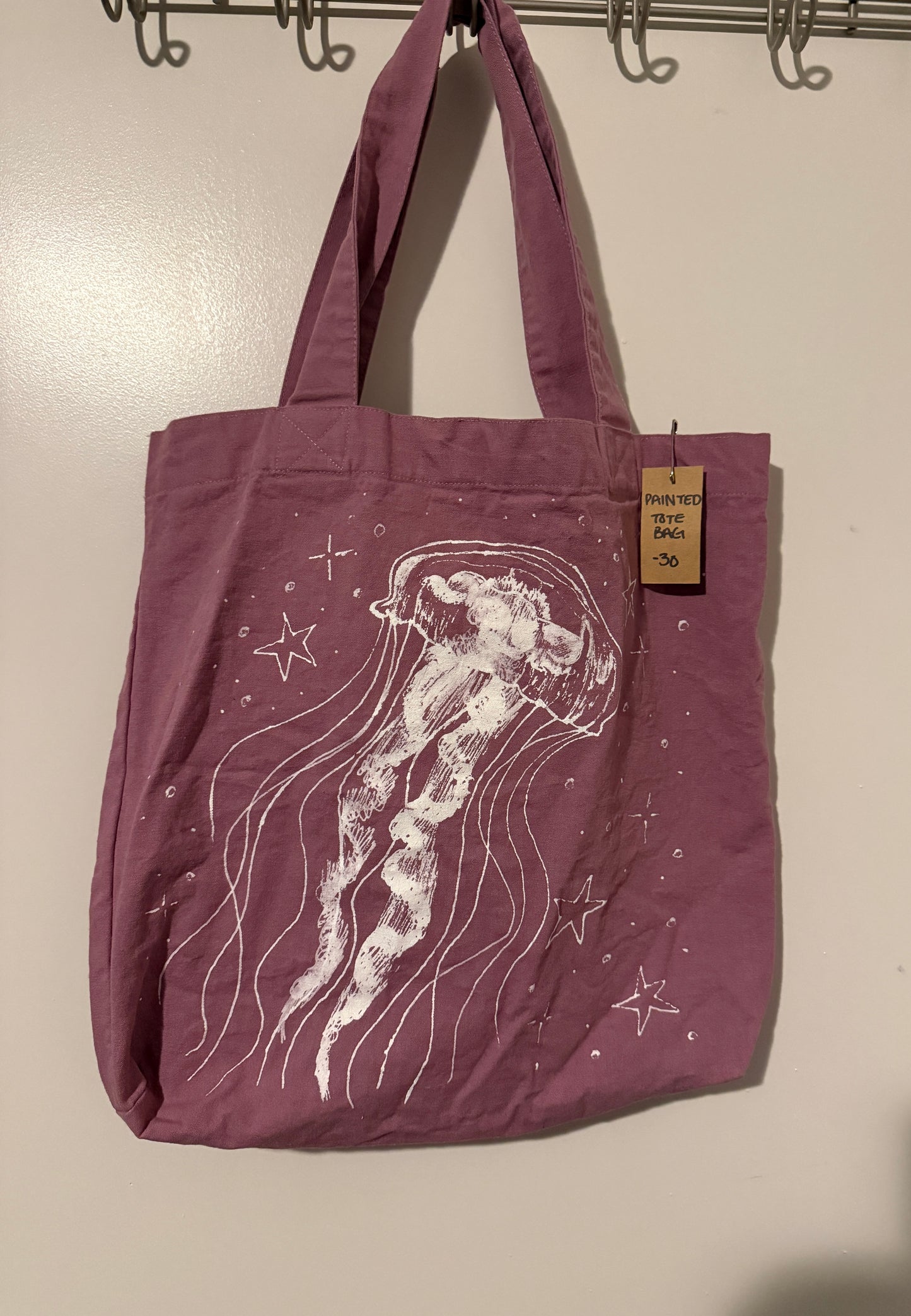 Hand Painted Acrylic Designs on Tote Bags