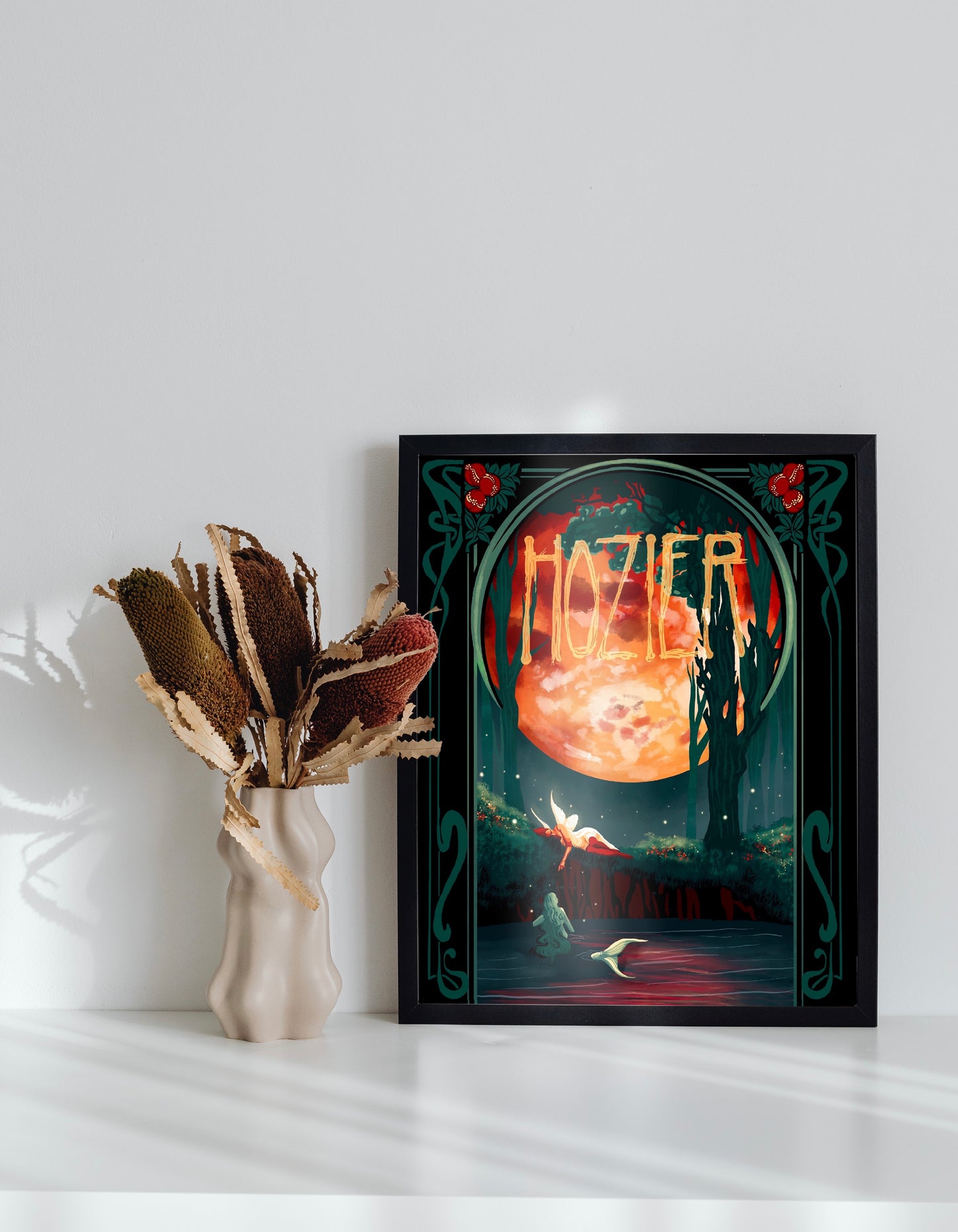 Cherry Wine Moon Print