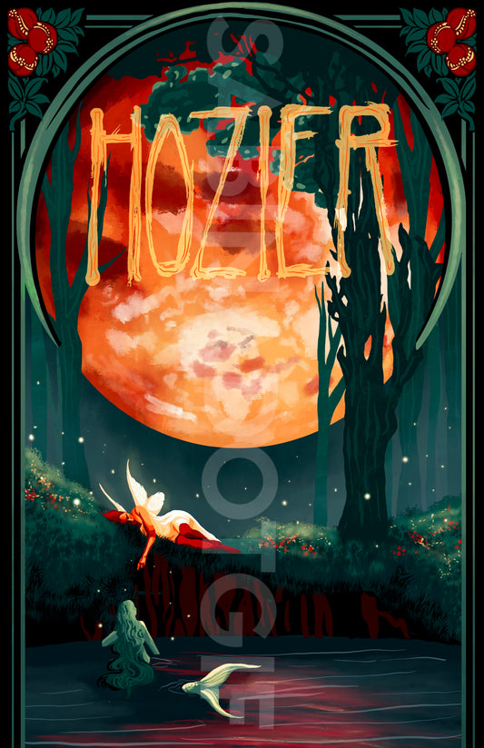 Cherry Wine Moon Poster