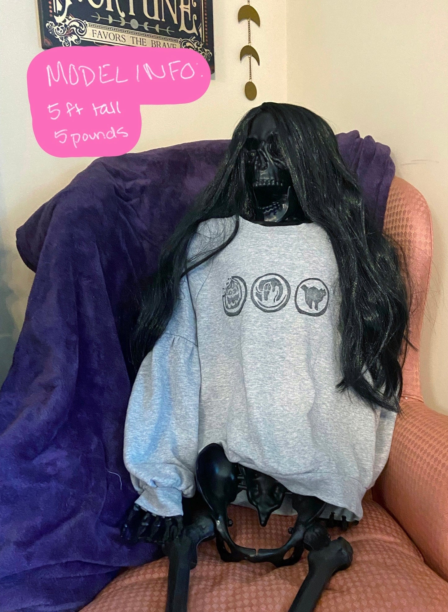 Halloween Cookie Lino Block Design on Thrifted Clothing