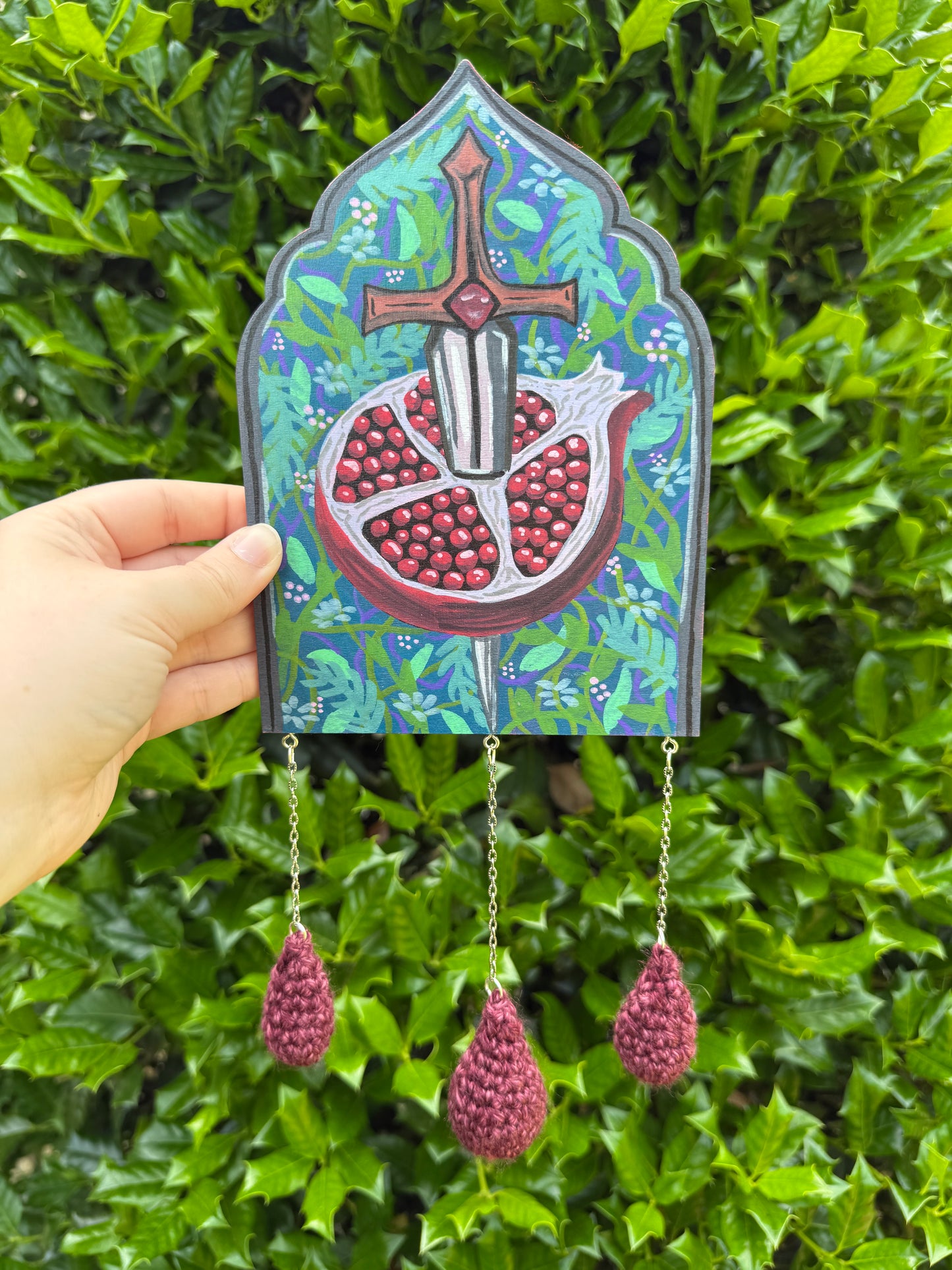 Pomegranate Gothic Arch Wall Hanging