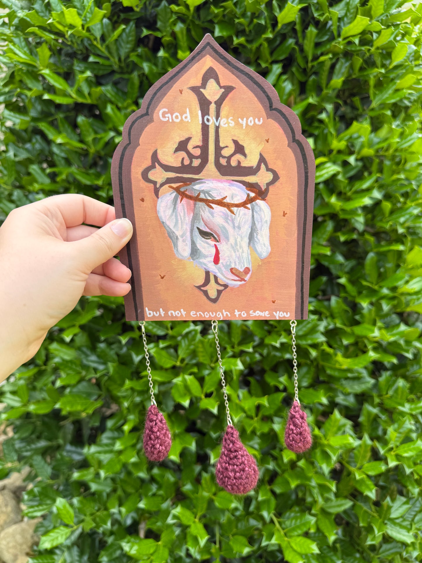 Sacrificial Cain Lamb Gothic Arch Wall Hanging