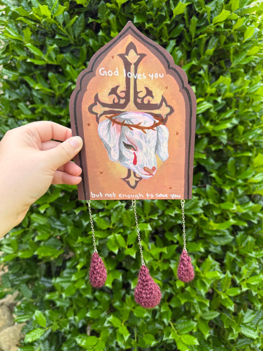 Sacrificial Cain Lamb Gothic Arch Wall Hanging