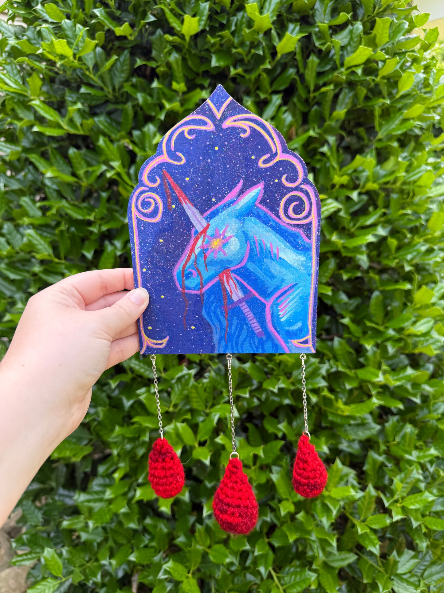Unicorn Gothic Arch Wall Hanging