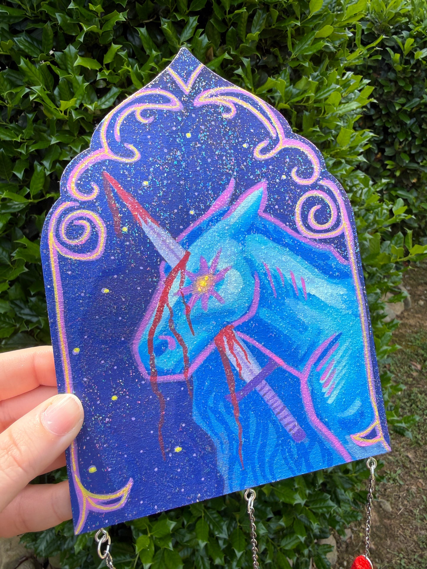 Unicorn Gothic Arch Wall Hanging