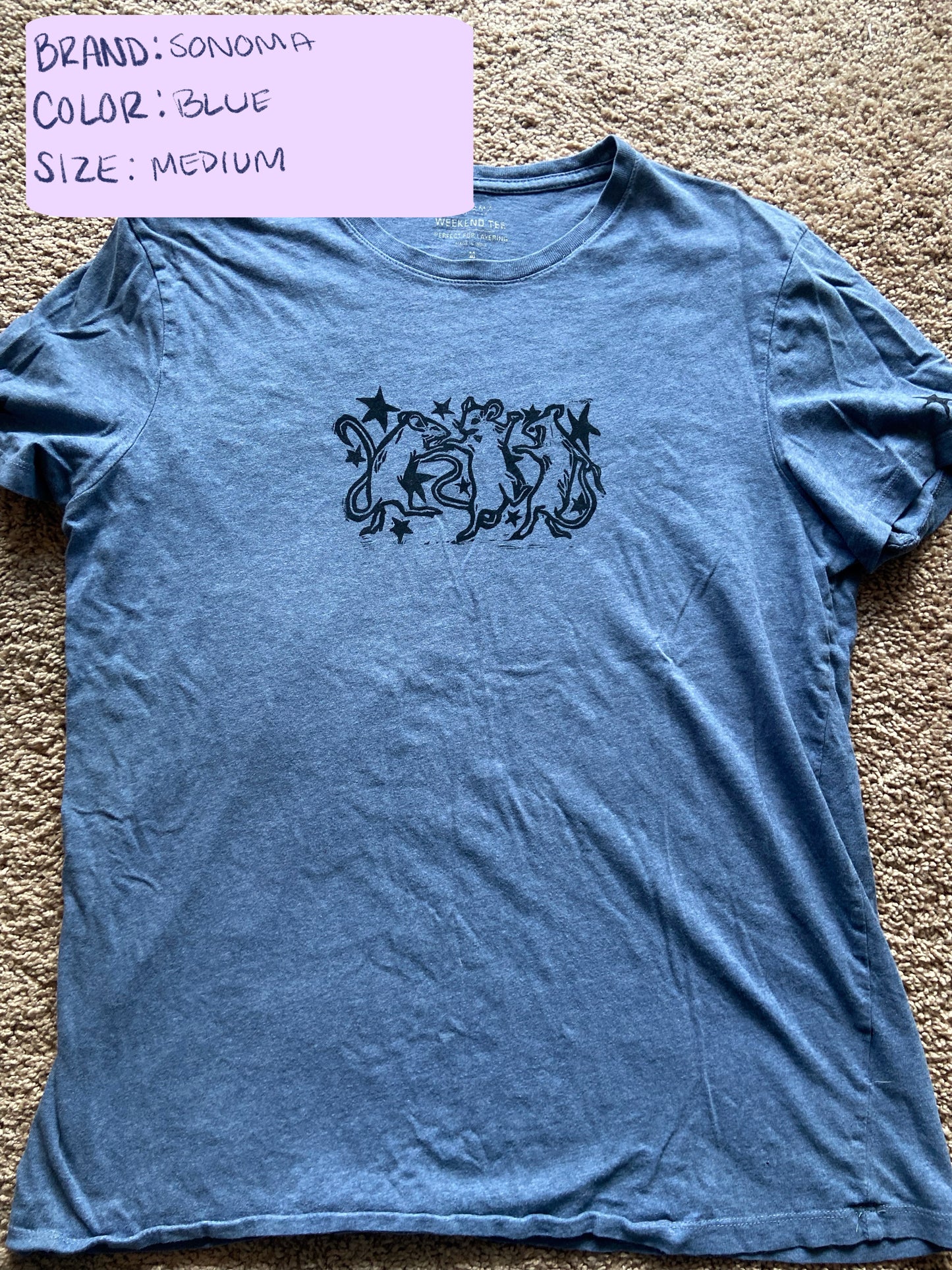Rats! Lino Block Design on Thrifted Clothing