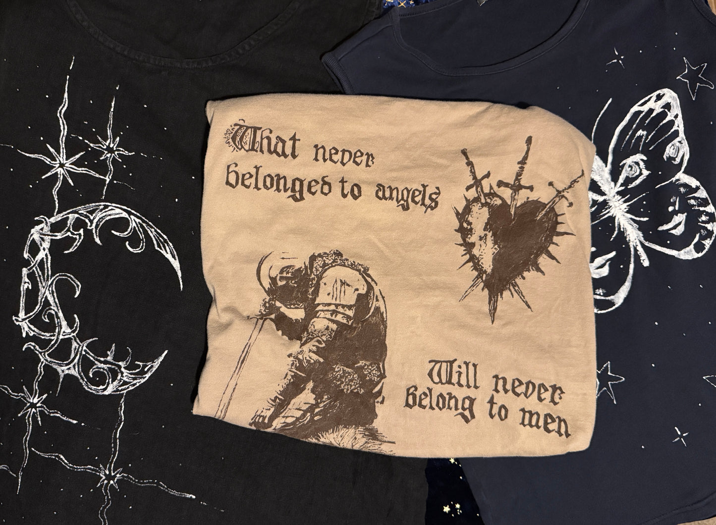 Hand Painted Acrylic Designs on Thrifted Clothing