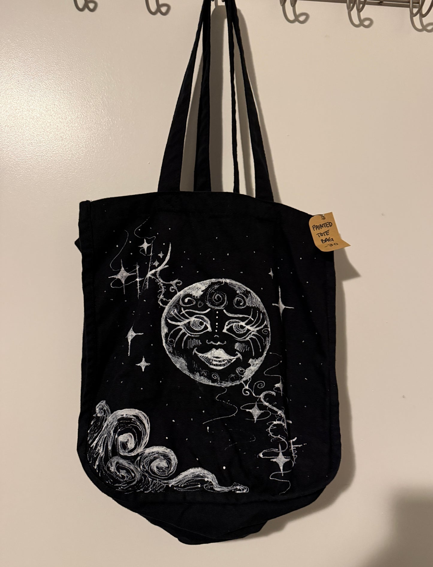 Hand Painted Acrylic Designs on Tote Bags