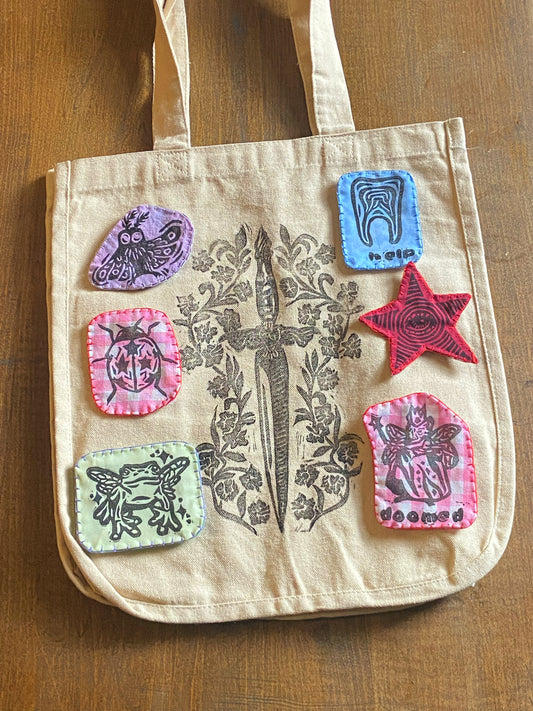 Linocut Patch Pins